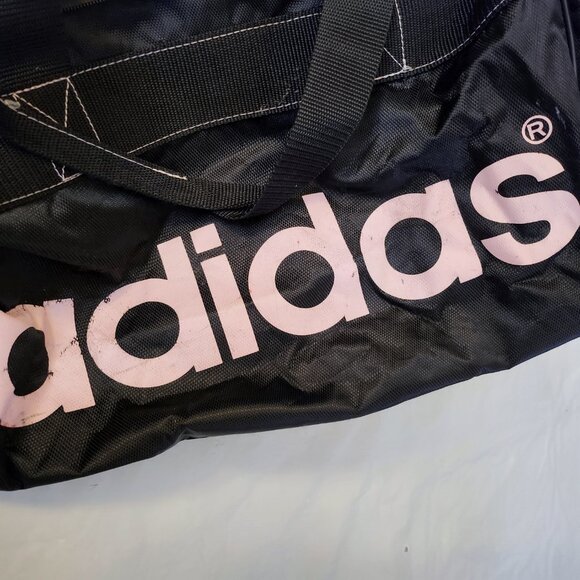 Vintage Black Adidas Duffle/Travel/Gym Bag w/ Pink Logo - Picture 5 of 6